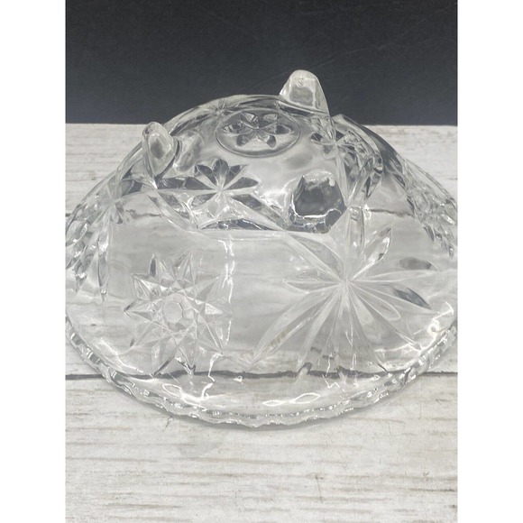 Vintage Star of David Starburst Cut Glass Crystal Relish Dish Condiment Bowl - Picture 9 of 10